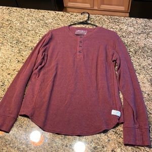 Eddie Bauer, maroon, waffle shirt. Medium.